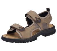 Sandale RIEKER, Herren, Gr. 41, beige, Lederimitat, Textil, Schuhe Sandale, Trekkingsandale, Outdoorsandale, Sommerschuh mit Klettriemchen (77128861-41) beige