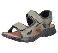 Sandale RIEKER, Herren, Gr. 41, grün (oliv), Lederimitat, Textil, Schuhe Sandale, Sommerschuh, Klettschuh, Outdoorsandale, in Trekking-Optik, Topseller (85386936-41)