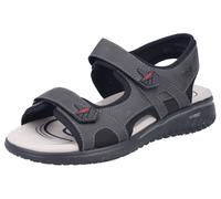 Sandale RIEKER, Herren, Gr. 42, schwarz, Lederimitat, Schuhe Sandale, Sommerschuh, Klettschuh, Outdoorsandale mit Klettriemchen (81026909-42) schwarz