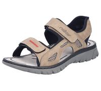 Sandale RIEKER, Herren, Gr. 44, beige, schwarz, Lederimitat, Textil, Schuhe Sandale, Sommerschuh, Klettschuh, Outdoorsandale, in Trekking-Optik (84263025-44) beige, schwarz