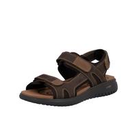 Sandale RIEKER, Herren, Gr. 44, dunkelbraun, Glattleder, Schuhe Sandale, Trekkingsandale, Outdoorsandale, Sommerschuh mit Klett (67462664-44) dunkelbraun
