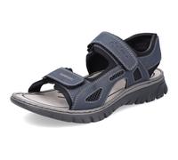 Sandale RIEKER, Herren, Gr. 45, blau (blau, schwarz), Lederimitat, Textil, Schuhe Sandale, Sommerschuh, Klettschuh, Outdoorsandale, in Trekking-Optik (68904836-45) blau, schwarz