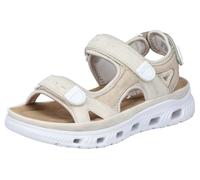 Sandale RIEKER SPORT, Damen, Gr. 39, beige (creme), Lederimitat, Textil, Schuhe Sandale, Sommerschuh, Sandalette, Plateauabsatz, mit Klettriemchen (79906924-39) creme