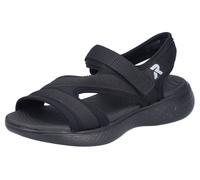 Sandale RIEKER SPORT, Damen, Gr. 39, schwarz, Textil, unifarben, Schuhe, Trekkingsandale, Outdoorsandale, Sommerschuh mit Klettriemchen (64868500-39) schwarz
