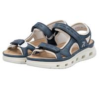 Sandale RIEKER SPORT "Outdoorsandale", Damen, Gr. 43, blau (blau, creme), Lederimitat, Textil, Schuhe Sandale, Sommerschuh, Sandalette, Plateauabsatz, mit Klettverschlüssen (85697643-43) blau, creme