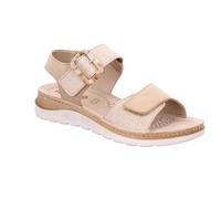 Sandale ROHDE "BAVIERA", Damen, Gr. 38, natur, Lederimitat, Flechtoptik, unifarben, Schuhe Sandale, Sommerschuh, Urlaubsschuh mit zwei praktischen Klettverschlüssen (15318361-38) natur