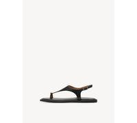 Tamaris Damen Sandalette Leder flach, schwarz, 37 EU