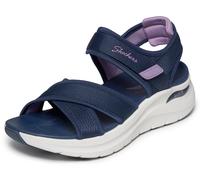 Sandale SKECHERS "ARCH FIT 2.0 SANDAL", Damen, Gr. 35, navy, lila, Textil, kontrastfarbene Details, Schuhe Sandale, Freizeitschuh, Trekkingschuh mit Arch Fit (35366015-35) navy, lila