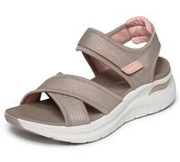 Skechers Damen Sandalen 164078 TPCL Arch Fit 2.0 Sandal - Feelin` Bright taupe/vcoral normal 38 EU