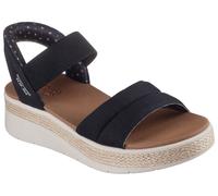 Sandale SKECHERS "BOBS SUN RAY", Damen, Gr. 40, schwarz, Textil, casual, Schuhe, Keilsandale, Sandalette, Plateausandale mit Plush Foam (61423032-40) schwarz
