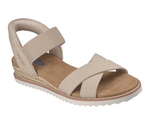 Sandale SKECHERS "DESERT KISS-GOLDEN LILY", Damen, Gr. 36, beige (natur), Textil, Basic, Schuhe Sandale, Sommerschuh, Urlaubsschuh, Sandalette mit Memory Foam (91909051-36) natur