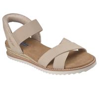 Sandale SKECHERS "DESERT KISS-GOLDEN LILY", Damen, Gr. 41, natur, Textil, Basic, Schuhe Sandale, Sommerschuh, Urlaubsschuh, Sandalette mit Memory Foam (91909051-41) natur