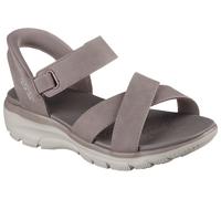 Sandale SKECHERS "EASY GOING-SOMEWHERE SUNNY", Damen, Gr. 41, grau (taupe), Lederimitat, Schuhe Sandale, Schlupfschuh, Plateausandale mit Slip-ins Funktion (96306703-41) taupe