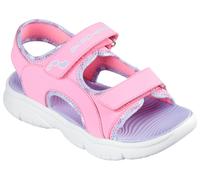 Sandale SKECHERS "FLEX SPLASH", Mädchen, Gr. 27, bunt (rosa, lavendel), Lederimitat, Textil, kontrastfarbene Details, Schuhe Sandale, Klettschuh mit Herz-Applikation, Größenschablone zum Download (380