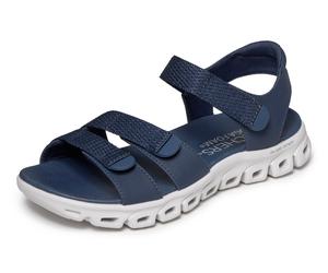 Sandale SKECHERS "GLIDE-STEP SANDAL-COUNT ON ME", Damen, Gr. 38, blau (navy), Lederimitat, Synthetik, Schuhe Sandale, Sommerschuh, Freizeitschuh, Trekkingschuh mit Glide-Step, Topseller (31843708-38) 