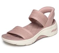 Sandale SKECHERS "GO WALK ARCH FIT 2.0 SANDAL", Damen, Gr. 36, mauve, Textil, Strukturmuster, Schuhe Sandale, Sommerschuh, Keilsandalette, Urlaubsschuh mit sportiver Sohle (74931420-36) mauve
