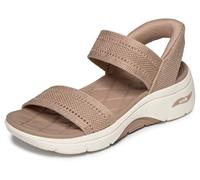 Sandale SKECHERS "GO WALK ARCH FIT 2.0 SANDAL", Damen, Gr. 42, hellbraun, Textil, Strukturmuster, Schuhe Sandale, Sommerschuh, Keilsandalette, Urlaubsschuh mit sportiver Sohle (21751004-42) hellbraun