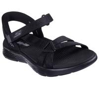 Sandale SKECHERS "GO WALK FLEX SANDAL-ILLUMINATE", Damen, Gr. 35, schwarz, Textil, unifarben, Schuhe Sandale, Sandalette, Trekking Sandale mit Gogo Mat Fußbett (55977012-35) schwarz