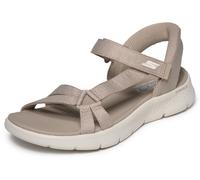 Sandale SKECHERS "GO WALK FLEX SANDAL-ILLUMINATE", Damen, Gr. 40, grau (taupe), Textil, Strukturmuster, Schuhe Sandale, Sandalette, Trekking Sandale mit Gogo Mat Fußbett, Topseller (61265762-40)