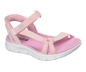 Sandale SKECHERS "GO WALK FLEX SANDAL", Mädchen, Gr. 32, hellrosa, kombiniert, Textil, Schuhe Sandale, Sommerschuh mit Klettverschluss, Größenschablone zum Download (64889967-32) hellrosa, kombiniert