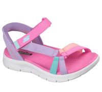 Sandale SKECHERS "GO WALK FLEX SANDAL", Mädchen, Gr. 33, multifarben, Textil, Schuhe Sandale, Sommerschuh mit Klettverschluss, Größenschablone zum Download (37988835-33) multifarben