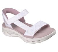 Sandale SKECHERS "GO WALK GLIDE-STEP 2.0 SANDAL-JADA", Damen, Gr. 39, weiß, rosa, Textil, kontrastfarbene Details, Schuhe Sandale, Sommerschuh, Klettschuh, Sandalette mit sportiver Sohle (37124548-39)