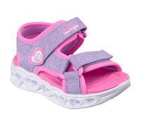 Sandale SKECHERS "HEART LIGHTS SANDALS", Mädchen, Gr. 23, lavendel, rosa, Synthetik, Glitzer, Schuhe Sandale, Sommerschuh mit Klettverschluss, Größenschablone zum Download (67287267-23) lavendel, rosa