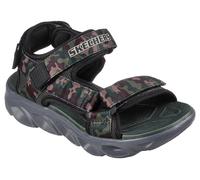 Sandale SKECHERS "HYPNO-SPLASH - SUN BREAKS", Mädchen, Gr. 35, grün (schwarz, oliv), Textil, tarnfarben, Schuhe Sandale, Sommerschuh mit Klettverschluss, Größenschablone zum Download (76237433-35) sch