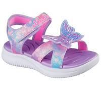 Sandale SKECHERS "JUMPSTERS SANDAL-BUTTERFLY BRITES", Mädchen, Gr. 31, bunt (lavendel, multi), Lederimitat, Glitzer, Schuhe Sandale, Sommerschuh mit Schmetterling, Größenschablone zum Download (492633