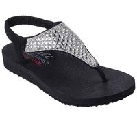 Sandale SKECHERS "MEDITATION-ROCKSTAR", Damen, Gr. 37, schwarz, Lederimitat, Schuhe Sandale, Sommerschuh, Sandalette, Riemchensandale, mit Glitzersteinen (29159915-37)