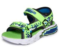 Sandale SKECHERS "MEGA-SPLASH 4K", Jungen, Gr. 31, grün (limette, grün), Lederimitat, Textil, kontrastfarbene Details, Schuhe Sandale, Mega Craft Sandale mit Klettverschluss, Größenschablone zum Downl