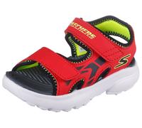 Sandale SKECHERS "RAZOR SPLASH", Jungen, Gr. 21, rot (rot, schwarz), Lederimitat, kontrastfarbene Details, Schuhe Sandale, Sandale mit Klettverschluss, waschbar, Größenschablone zum Download (74250032