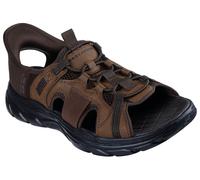 Sandale SKECHERS "REVOLTED SS-MERRICK", Herren, Gr. 47,5, braun (dunkelbraun), Lederimitat, Textil, Schuhe Sandale, Trekkingsandale, Outdoorschuh mit Heel Pillow Funktion (36219149-47,5)