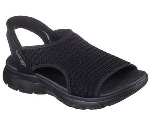 Sandale SKECHERS "SUMMITS-SWEETLY EVOLVED", Damen, Gr. 40, schwarz, Textil, Strukturmuster, unifarben, Schuhe Sandale, Sportsandale, Trekkingsandale mit Slip-In Funktion, Topseller (34095328-40) schwa
