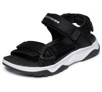 Sandale SKECHERS "TREAD SEEKER", Mädchen, Gr. 32, schwarz-weiß (schwarz, weiß), Textil, Mesh, kontrastfarbene Details, Schuhe Sandale, Sommerschuh mit Klettverschluss, Größenschablone zum Download (90