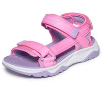 Sandale SKECHERS "TREAD SEEKER", Mädchen, Gr. 34, rosa, flieder, Mesh, Textil, Mesh, kontrastfarbene Details, Schuhe Sandale, Sommerschuh mit Klettverschluss, Größenschablone zum Download (92977963-34