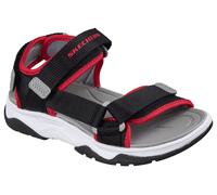 Sandale SKECHERS "TREAD SEEKER", Mädchen, Gr. 35, schwarz, rot, Textil, kontrastfarbene Details, Schuhe Sandale, Sommerschuh mit Klettverschluss, Größenschablone zum Download (31607808-35) schwarz, ro