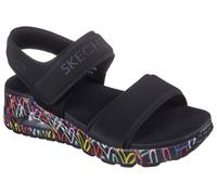 Sandale SKECHERS "UNO", Damen, Gr. 38, schwarz, Textil, kontrastfarbene Details, Schuhe Sandale, Sommerschuh, Strandschuh mit Skech-Air Luftkissensohle (55903459-38) schwarz