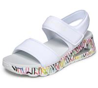 Sandale SKECHERS "UNO", Damen, Gr. 41, weiß kombiniert, Textil, kontrastfarbene Details, Schuhe Sandale, Sommerschuh, Strandschuh mit Skech-Air Luftkissensohle (23144817-41) weiß kombiniert