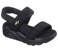Sandale SKECHERS "UNO LITE SANDAL-SUNNY STAND", Mädchen, Gr. 34, Textil, schwarz, unifarben, Schuhe Sandale, Sommerschuh mit Plateausohle, Größenschablone zum Download (66885051-34) schwarz