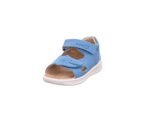 Sandale SUPERFIT "LAGOON WMS: mittel", Mädchen, Gr. 26, hellblau, Nubukleder, Textil, Veloursleder, unifarben, Schuhe Sandale, Klettschuh, in WMS: Weite M IV mittel, Größenschablone zum Download (9546