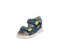 Sandale SUPERFIT "LAGOON WMS: mittel", Mädchen, Gr. 28, dunkelblau, gelb, Nubukleder, Veloursleder, Schuhe Sandale, Klettschuh, in WMS: Weite mittel, Größenschablone zum Download (46195603-28) dunkelb