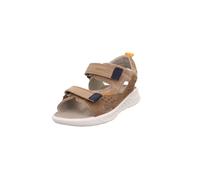 Sandale SUPERFIT "LAGOON WMS: mittel", Mädchen, Gr. 32, braun, orange, Nubukleder, Veloursleder, Schuhe Sandale, Klettschuh, in WMS: Weite mittel, Größenschablone zum Download (10034303-32) braun, ora