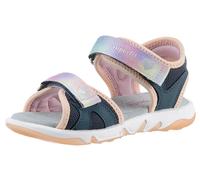 Sandale SUPERFIT "PEBBLES WMS: mittel", Kinder, Gr. 32, bunt (blau, orange), Lederimitat, Polyester, Schuhe Sandale, Sandalette mit süßem Glitzerverschluss, Größenschablone zum Download (87091107-32) 