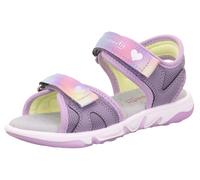Sandale SUPERFIT "PEBBLES WMS: mittel", Mädchen, Gr. 27, lila, Lederimitat, Textil, Schuhe Sandale, Sandalette mit süßem Motiv, Größenschablone zum Download, Topseller (85150744-27)