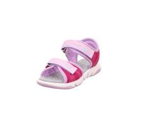 Sandale SUPERFIT "PEBBLES WMS: mittel", Mädchen, Gr. 31, rosa (pink, flieder), Lederimitat, Textil, Schuhe Sandale, Sandalette mit süßem Motiv, Größenschablone zum Download (63261426-31) pink, flieder