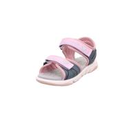 Sandale SUPERFIT "PEBBLES WMS: mittel", Mädchen, Gr. 34, rosa (dunkelblau, rosa), Lederimitat, Textil, Schuhe Sandale, Sandalette mit süßem Motiv, Größenschablone zum Download (36721115-34) dunkelblau