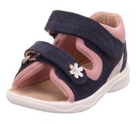 Sandale SUPERFIT "POLLY WMS: mittel", Kinder, Gr. 26, bunt (dunkelblau, rosa), Nubukleder, Schuhe Sandale, Lauflernschuh, gepolst. Fersenbereich, Größenschablone zum Download (40090733-26) dunkelblau,
