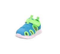 Sandale SUPERFIT "WAVE WMS: mittel", Mädchen, Gr. 28, türkis, neongrün, Lederimitat, Textil, unifarben mit Farbeinsatz, Schuhe Sandale, Badeschuh, in WMS: Weite IV mittel, Größenschablone zum Download