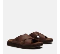 Sandale TIMBERLAND "CASCO COVE - SLIDE SANDAL", Herren, Gr. 41,5, dk brn f grain, Leder, Schuhe Sandale, aus Timberland Premium Leder (24663861-41,5) dk brn f grain